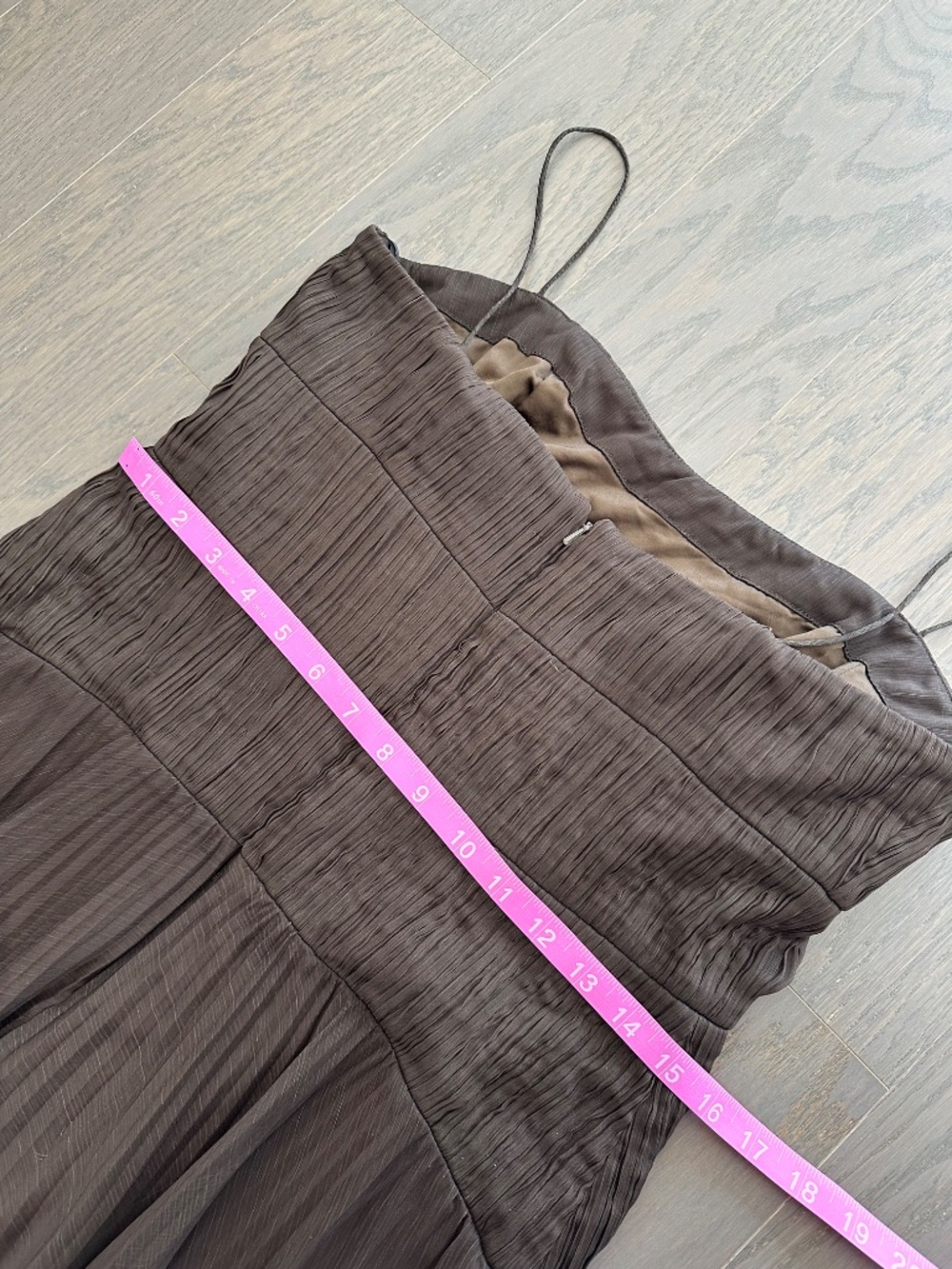 AMUR Sue Olive Green Pleated Maxi Chiffon Dress Tie Dye Gown - Size 6 - Picture 12 of 13